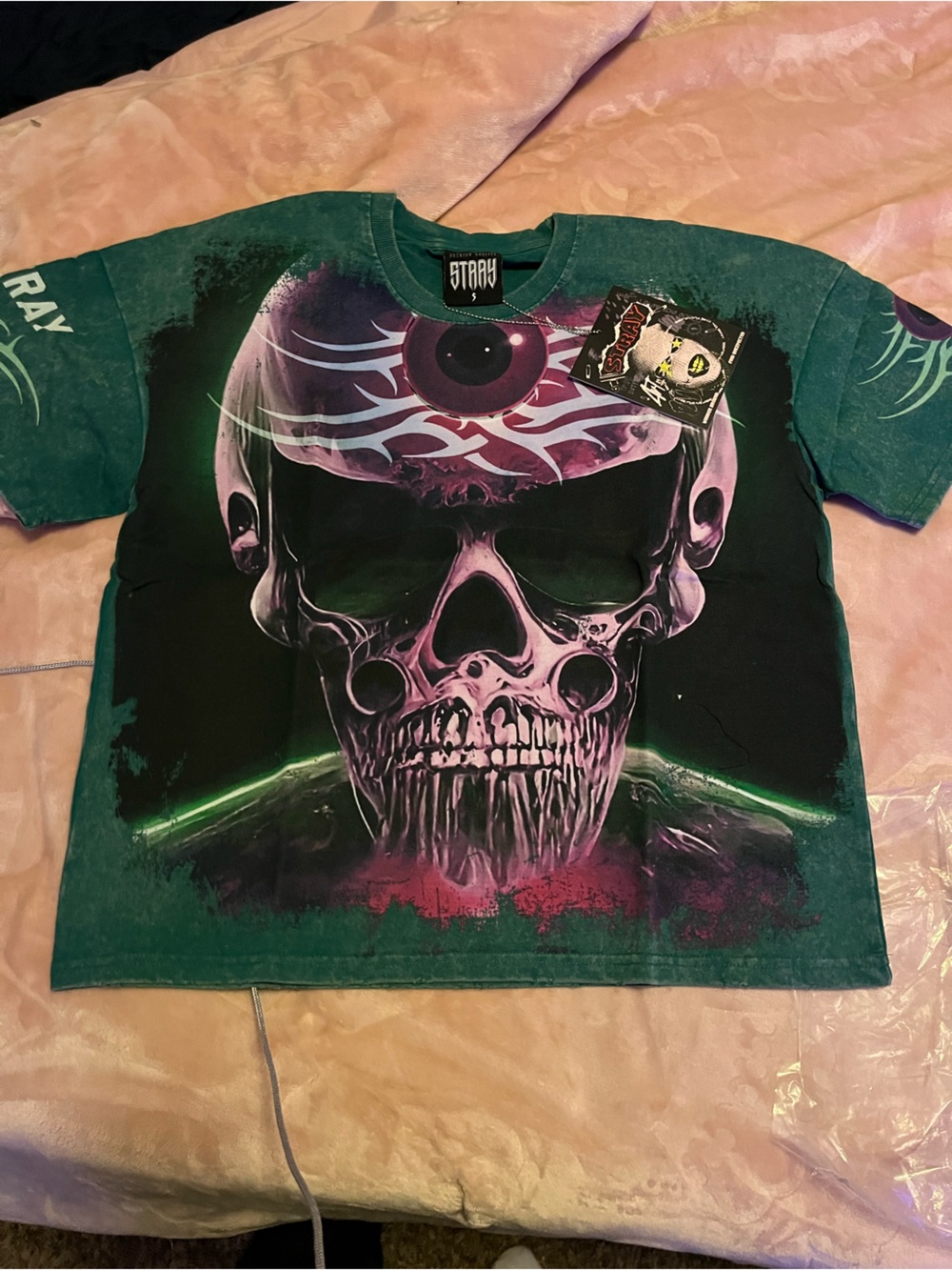 Green Graphic Skull Short Sleeve Tee